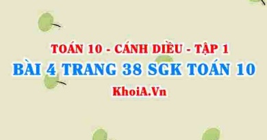 Bài 4 trang 38 SGK Toán 10 tập 1 Cánh Diều